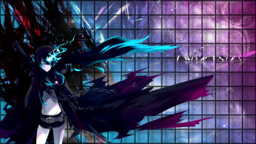 Картинка аниме black rock shooter девушка синее пламя темная