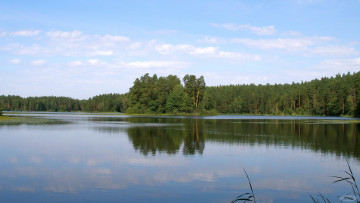 Картинка Чарское озеро природа реки озера лес небо вода