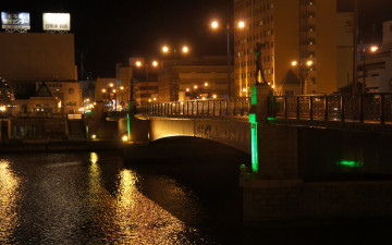 Картинка города мосты огни ночь