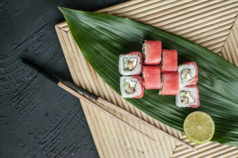 Картинка еда рыба +морепродукты +суши +роллы вкусно рис роллы лосось палочки