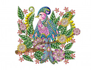 Картинка векторная+графика птицы+ птицы цветы птица