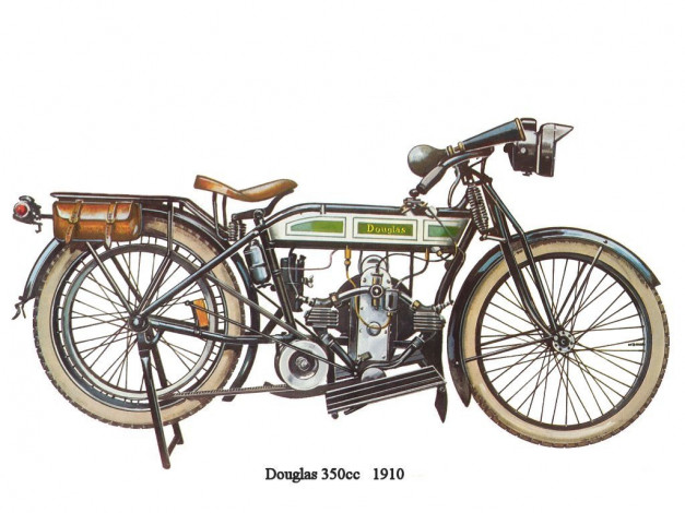 Обои картинки фото douglas, 350, мотоциклы, рисованные