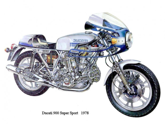 Обои картинки фото ducati, 900ss, мотоциклы