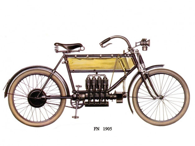 Обои картинки фото fn, 1905, мотоциклы, рисованные
