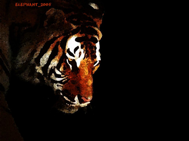 Обои картинки фото тигр, рисованные, животные, тигры
