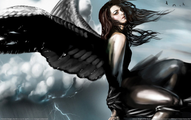 Обои картинки фото weight, of, the, world, фэнтези, ангелы, девушка, крылья
