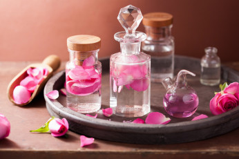 Картинка разное косметические+средства +духи натюрморт лепестки spa розовые цветы розы