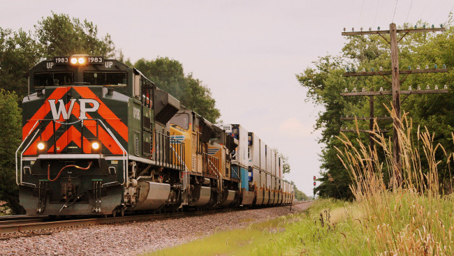 Обои картинки фото техника, поезда, дорога, состав, локомотив, железная, рельсы