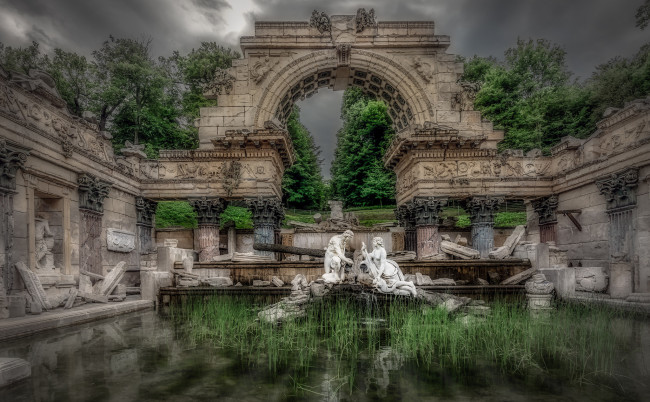 Обои картинки фото roman ruins in vienna, города, вена , австрия, ансамбль, архетектурный, парк