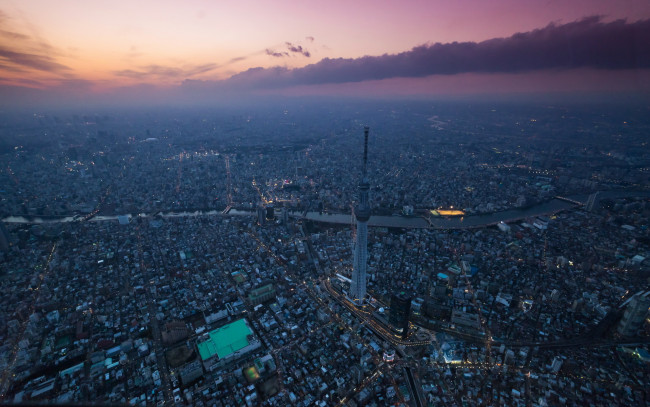 Обои картинки фото города, токио , Япония, токио, город, закат