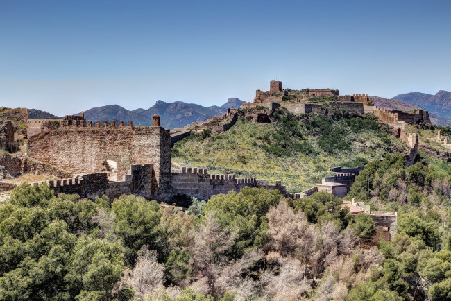 Обои картинки фото castle of sagunto, города, замки испании, цитадель, горы