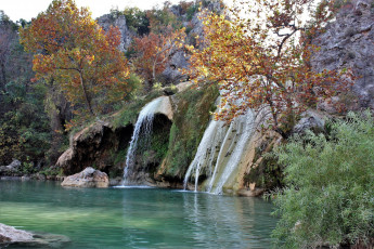 Картинка природа водопады осень поток вода