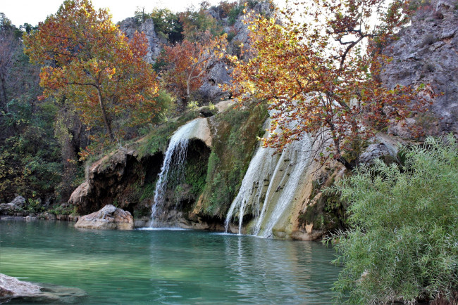 Обои картинки фото природа, водопады, осень, поток, вода