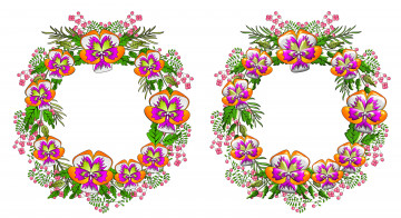 Картинка векторная+графика цветы+ flowers цветы венки