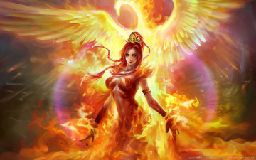 обоя phoenix, by, tang, фэнтези, маги