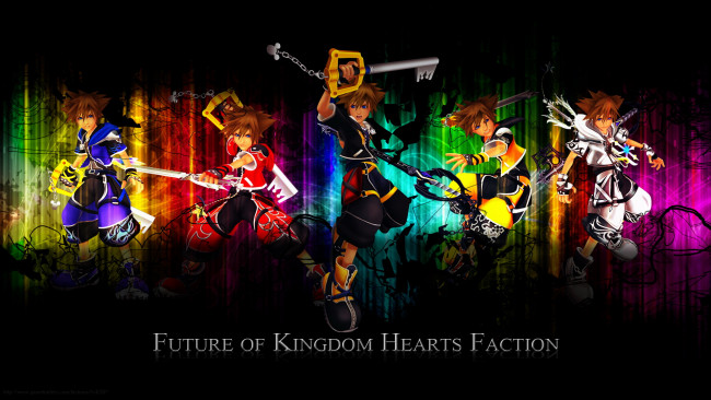 Обои картинки фото аниме, kingdom, hearts, ключ, оружия, девушки