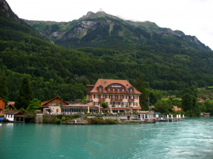Картинка iseltwald швейцария города пейзажи дома горы озеро