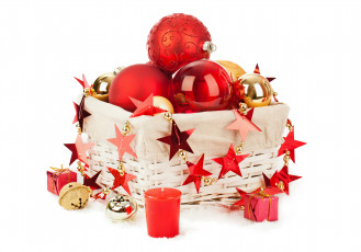 Картинка праздничные украшения decoration new year christmas merry шары новый год рождество balls box