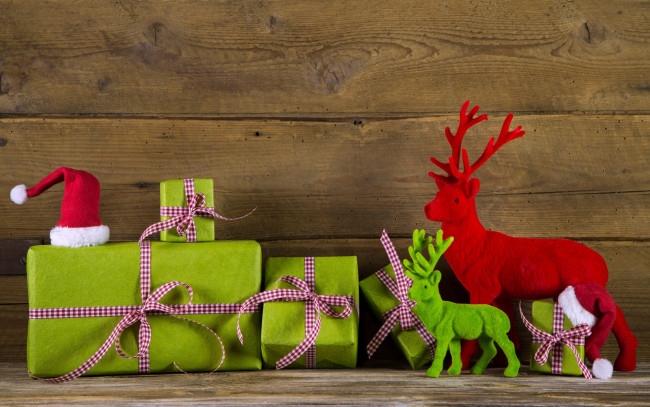 Обои картинки фото праздничные, подарки и коробочки, christmas, gifts, snow, decoration, wood, рождество, новый, год, подарки
