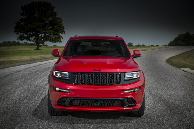 Обои картинки фото автомобили, jeep, красный, 2015г, red, vapor, srt, cherokee, grand, wk2