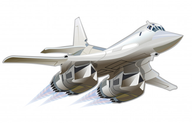 Обои картинки фото рисованное, авиация, сверхзвуковой, стратегический, бомбардировщик, ввс, ракетоносец, окб, туполева, ту-160, россии