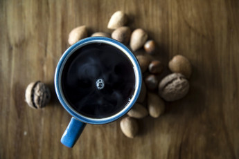 Картинка еда кофе +кофейные+зёрна чашка орехи