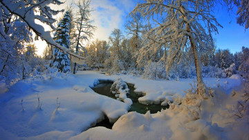 Картинка природа зима речка