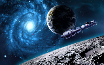 Картинка фэнтези космические+корабли +звездолеты +станции космос корабль планеты