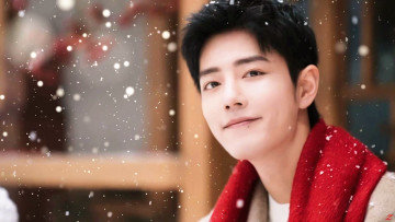Картинка мужчины xiao+zhan лицо шарф снег