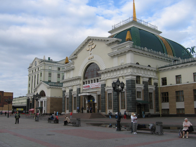 Обои картинки фото вокзал, красноярск, города, здания, дома