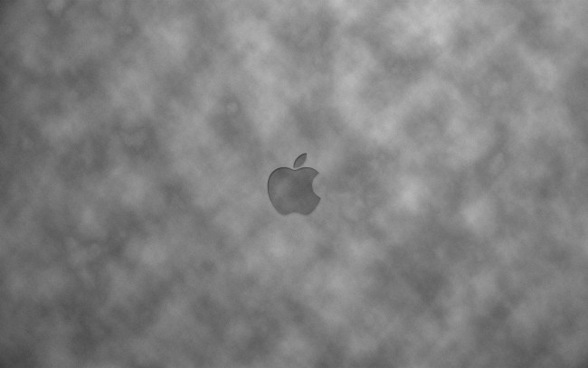 Обои картинки фото компьютеры, apple, фон, серый, логотип, яблоко