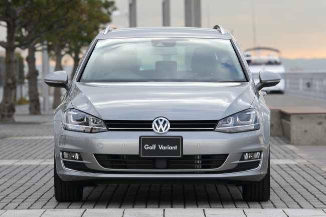 Обои картинки фото автомобили, volkswagen, golf, tsi, blue, motion, wagon, jp-spec, 2014г, серый
