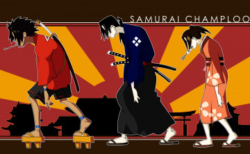 обоя аниме, samurai champloo, дзин, муген, фуу, самурай, чаплу