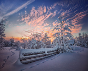 Картинка природа зима снег сугробы следы