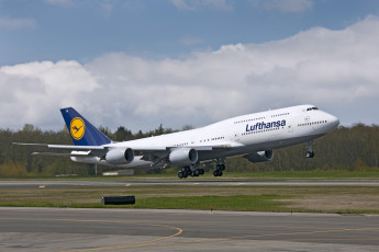 Картинка boeing+747 авиация пассажирские+самолёты самолёт boeing 747 взлёт пассажирский