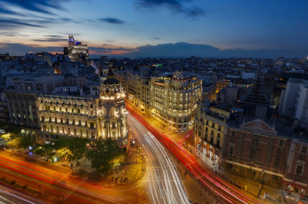 Картинка madrid города мадрид+ испания панорама ночь огни