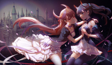 Картинка аниме ангелы +демоны matatabi haru original 2girls