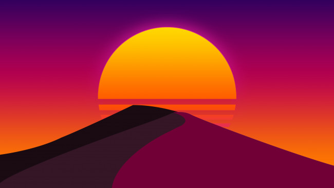 Обои картинки фото векторная графика, природа , nature, закат, солнце, песок
