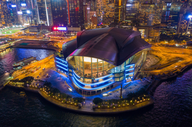 Обои картинки фото hong kong convention and exhibition centre, города, гонконг , китай, простор