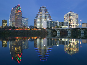 Картинка города огни ночного austin texas