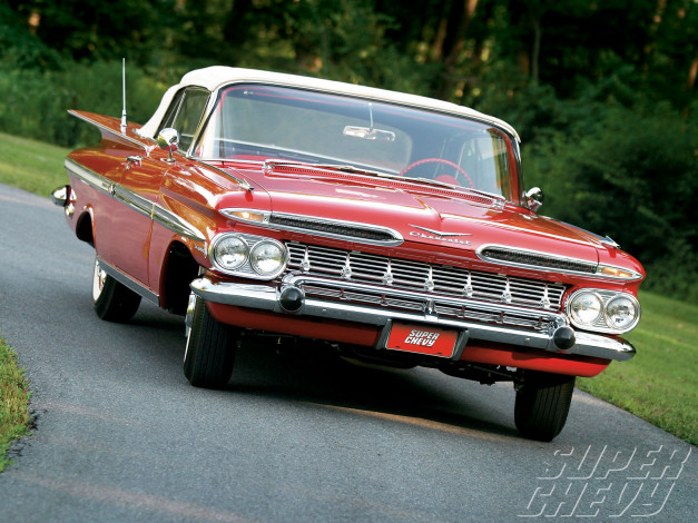 Обои картинки фото 1959, chevrolet, impala, convertible, автомобили