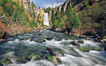 Картинка природа реки озера скалы водопад река деревья камни