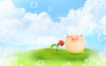 Картинка рисованные животные свинка хрюшка