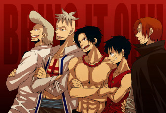 Картинка аниме one piece shanks thatch marco monkey d luffy portgas ace