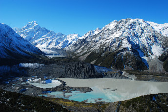 Картинка mount cook national park new zealand природа горы озеро снег