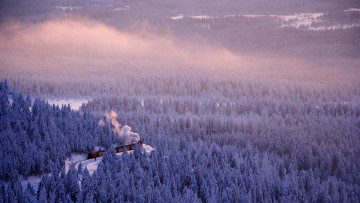 Картинка техника паровозы лес дорога зима германия саксония-анхальт