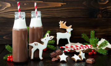 Картинка праздничные угощения какао шоколад печенье