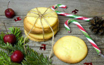 Картинка праздничные угощения шишка леденцы печенье