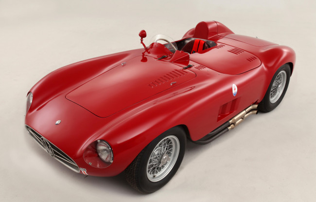 Обои картинки фото maserati 300s 1956, автомобили, maserati, красный, 1956, 300s