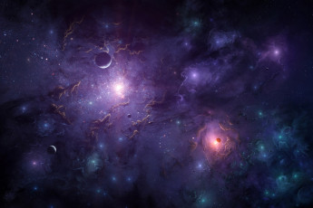 Картинка космос арт звезды галактики вселенная планеты